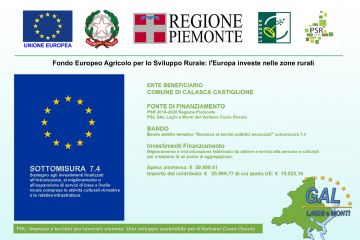 Bando OP. 7.4.1. PSR 2014-2020 Gal Laghi e Monti del VCO - FEASR